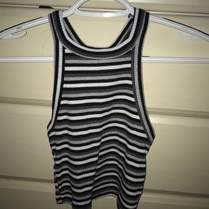 Striped Halter Crop Top